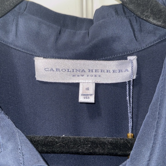 NWT Carolina Herrera Navy Button Down Dress - Picture 2 of 10